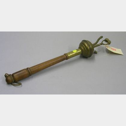 Houchin Manufacturing Co. Wood and Brass Gas Lighting Torch