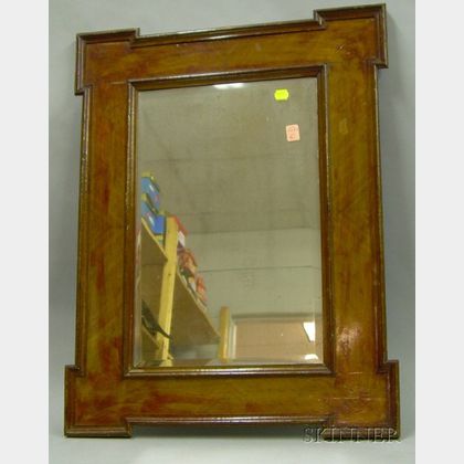 Neoclassical Stained Mahogany Veneer Mirror