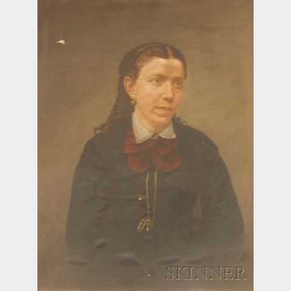 Unframed Oil on Paper Portrait of a Woman