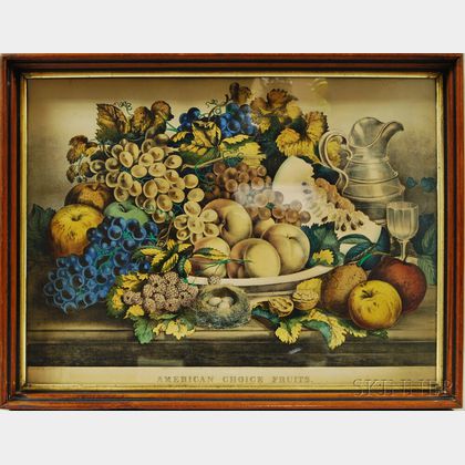 Framed Currier & Ives American Choice Fruits. 