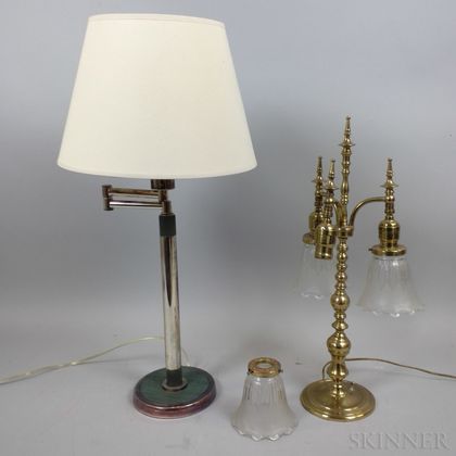 Two Modern Metal Table Lamps. Estimate $20-200