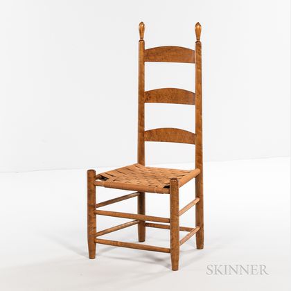Reproduction Shaker Figured Maple Side Chair