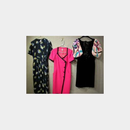 Two Ungaro Parallele Dresses and a Sander Witlin Dress. 