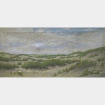 Framed 19th Century Continental School Oil on Canvas of Dunes