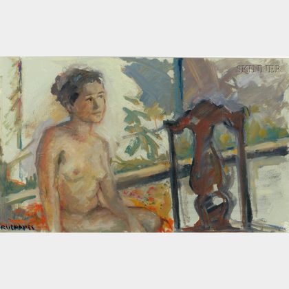 Miriam Ruchames (American, 20th/21st Century) Nude Seated by a Window