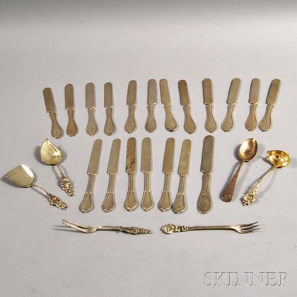Twenty-five Pieces of Coin and Sterling Silver Flatware