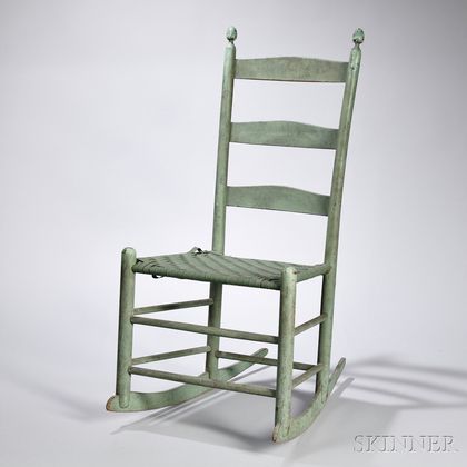 Shaker Green-painted Production "2" Rocking Chair