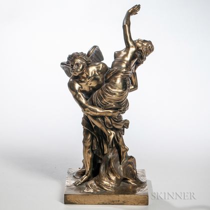 After Claude Michel Clodion (French, 1738-1814) Bronze Figural Group of the Abduction of Chloris by Zephyr