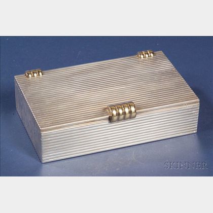 George V Silver and Gold-washed Presentation Cigarette Box