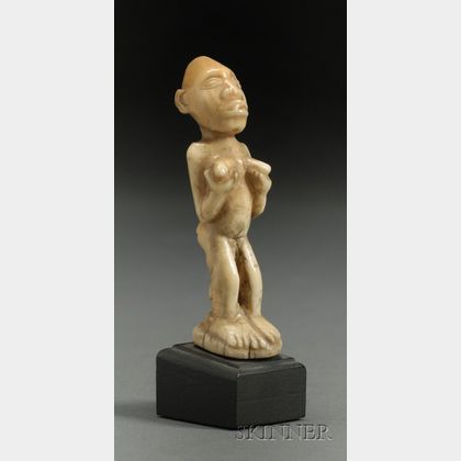African Carved Ivory Female Figure