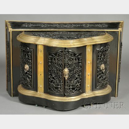 Victorian Brass and Wrought Iron Stove Cover