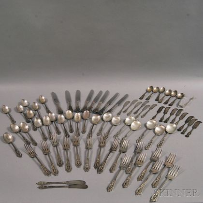 Wallace "Rose Point" Partial Sterling Silver Flatware Service for Eight