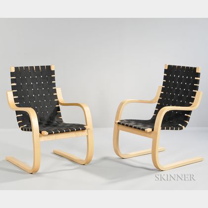 Two Alvar Aalto-style Cantilever Chairs 