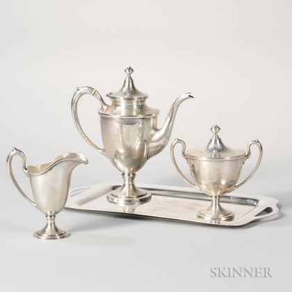 Three-piece Baltimore Silversmiths Co. Sterling Silver Coffee Service