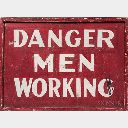 Painted Tin "Danger Men Working" Sign