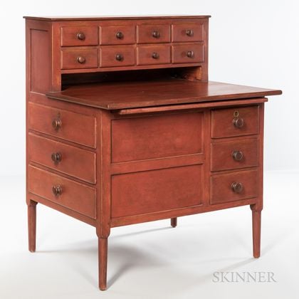 Shaker Red-painted Sewing Desk