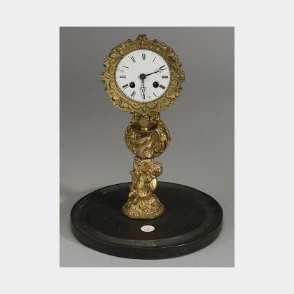 Louis XVI-style Gilt Metal Mantel Clock