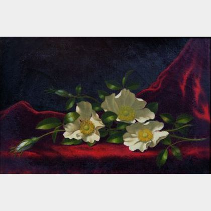 Martin Johnson Heade (American, 1819-1904) Still Life with Cherokee Roses