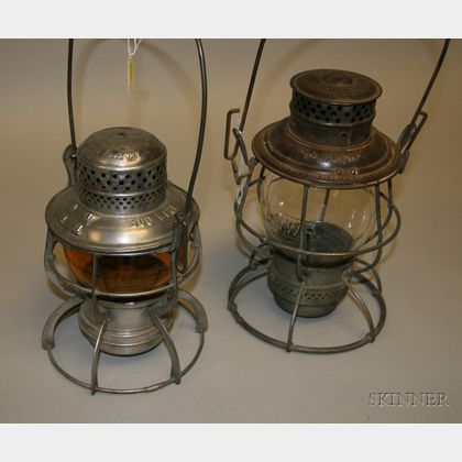 Two Tin Midwest Railroad Lanterns