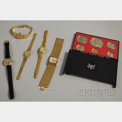 Five Wristwatches and a 1974 United States Proof Set