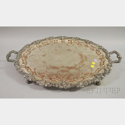 Sheffield Silver Plated Two-Handled Tray