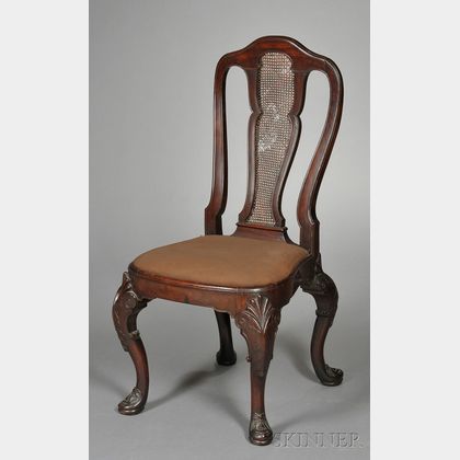 Dutch Colonial Queen Anne Carved Hardwood Side Chair