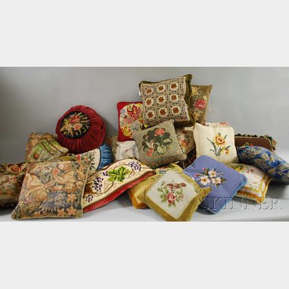 Approximately Twenty-one Decorative Throw Pillows