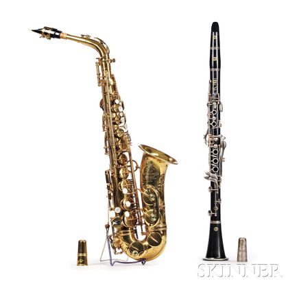 French Alto Saxophone, Henri Selmer, Paris, 1955, Model Mark VI, and a Selmer Bb Clarinet