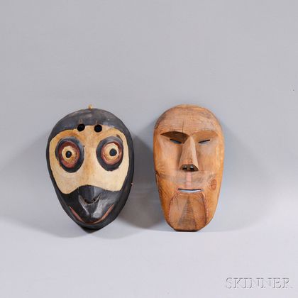 Two Carved Wood Masks