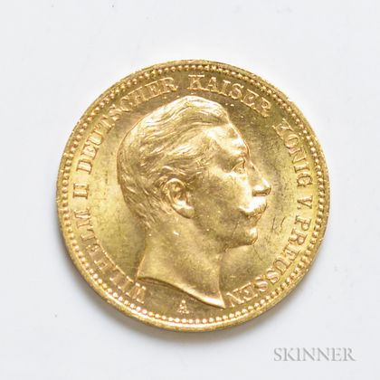 1906-A German 20 Mark Gold Coin, KM521.