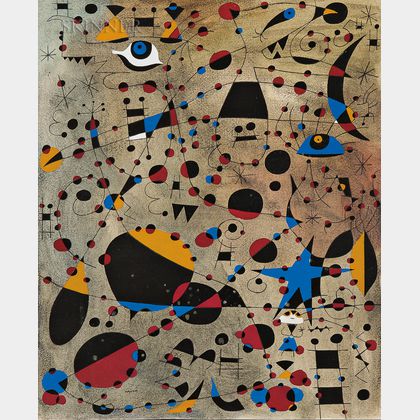 Joan Miró (Spanish, 1893-1983) Two Works: Le 13 l'échelle a frôlé le firmament