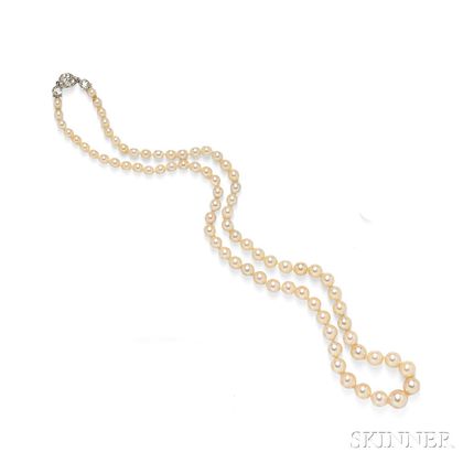 Art Deco Natural Pearl Necklace