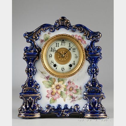 Porcelain Mantel Clock by the Waterbury Clock Company