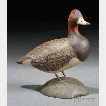 Jess Blackstone Miniature Carved and Painted Red-headed Duck Figure