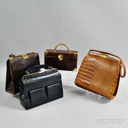 Group of Embossed Leather Handbags