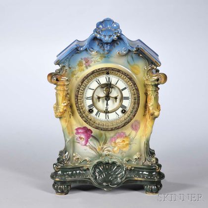 Ansonia Royal Bonn "La Tosca" China Case Clock