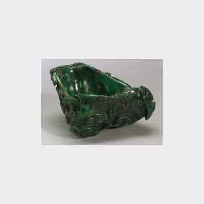 Carved Malachite Water Coupe