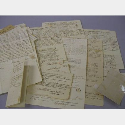 Group of 19th Century Deeds, Wills, and Documents