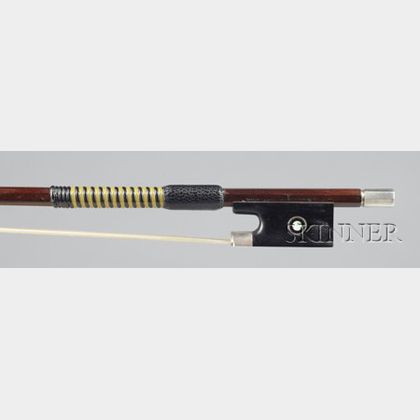 French Silver Mounted Violin Bow, JTL, c. 1940