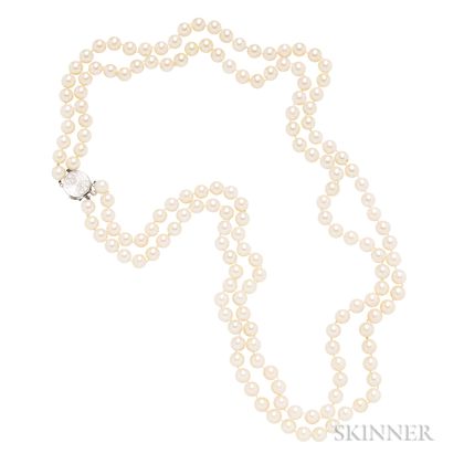 Cultured Pearl Double-strand Long Necklace