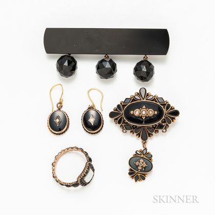 Group of Victorian Mourning Jewelry