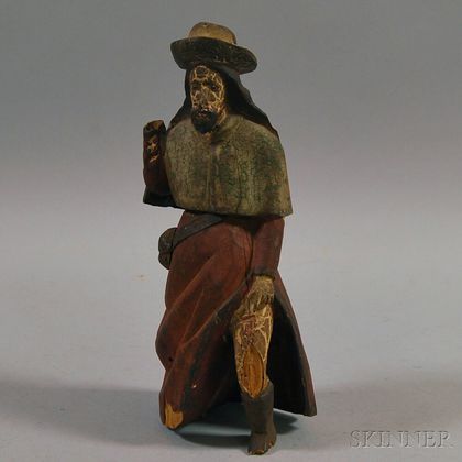 Carved Wood Figure of a Man