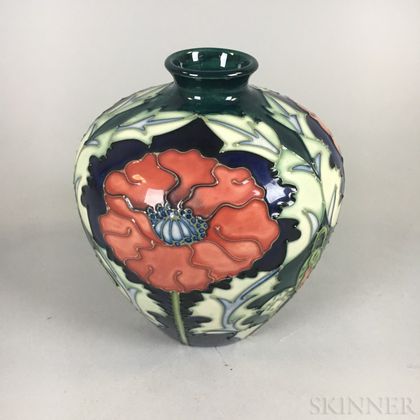 Modern Moorcroft Pottery Poppy Vase