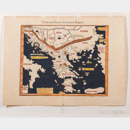 Greece, Slavonia and Bulgaria. Martin Waldseemüller (c. 1470-1520) Tabula Noua Graeciae, Sclauoniae, & Bulgariae.