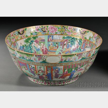 Rose Mandarin Porcelain Punch Bowl