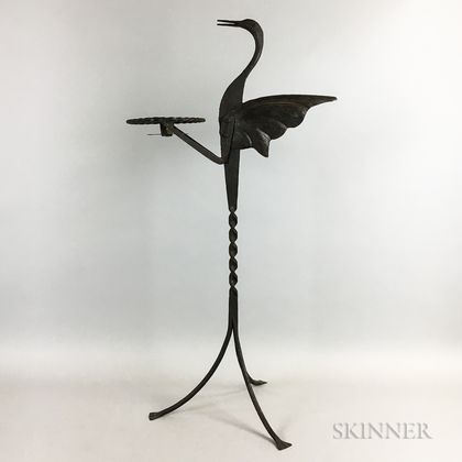Wrought Iron Bird-form Plant Stand