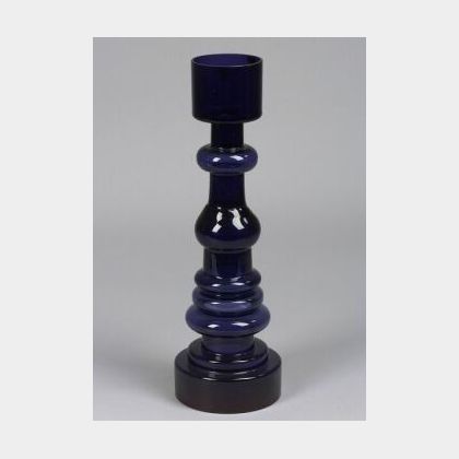 Large Nuutajarvi Notsjo Cobalt Glass Vase