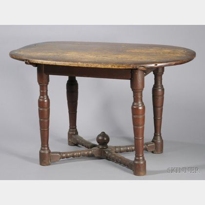 Red-painted Turned Table