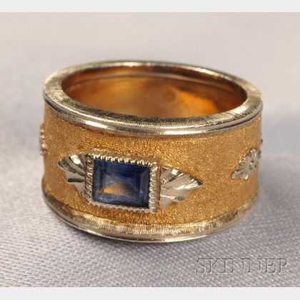 18kt Bicolor Gold and Sapphire Ring, M. Buccellati
