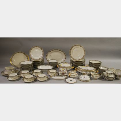 104-piece Haviland Limoges Rumania Pattern Porcelain Partial Dinner Service. Estimate $200-300